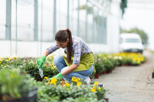 Gardening team maintaining a tidy and hazard-free work area